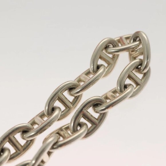 HERMES Chene Dunkle MM Bracelet Ag925 17 Links Silver Auth 135953V - Picture 4 of 13